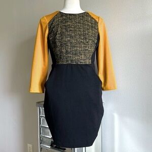 Trulli by Anthropologie | Color Block Sheath Dress with Pockets - Size 10